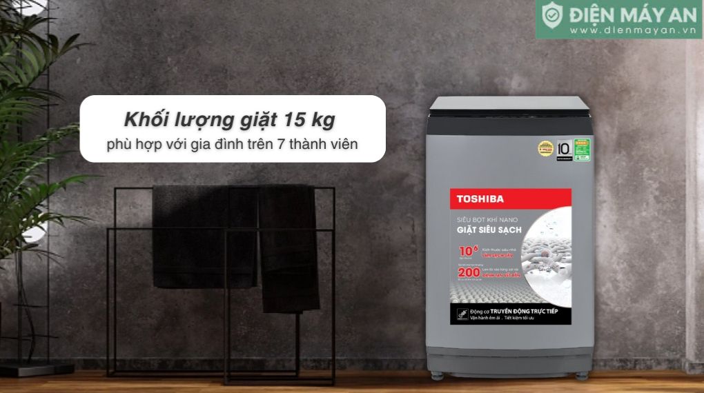 Máy Giặt Toshiba Inverter 15 Kg AW-DUM1600LV(SG)